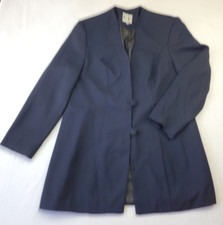 Stella Louise KB Shoulder Padded Blazer Jacket Women Size 14W Blue Made in USA