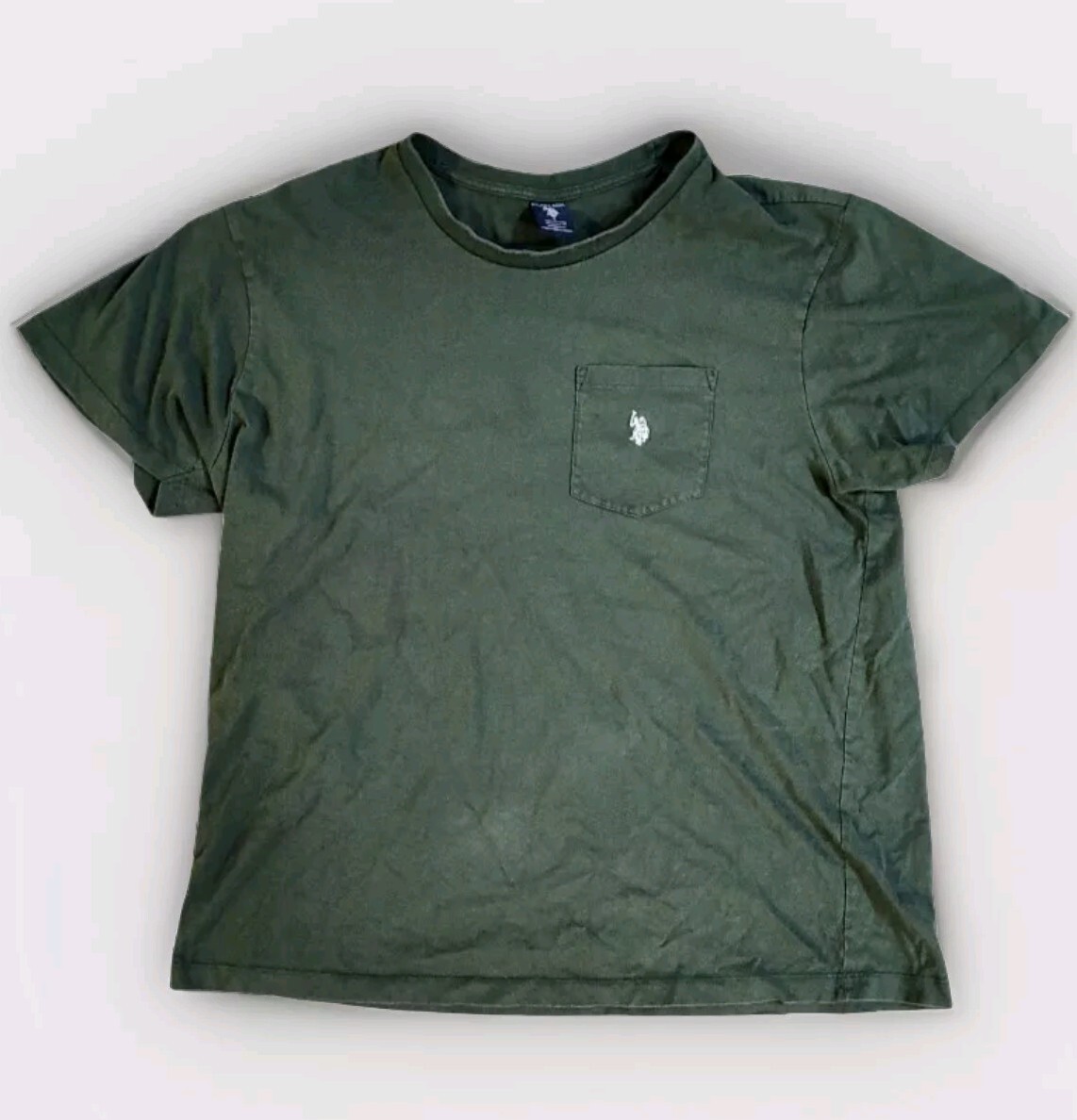 US Polo Assn Pony Pocket T shirt relaxed verde uomo grande 100% cotone ricamo