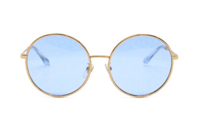 BRAND NEW CHOPARD SCHF11V 300F SUNGLASSES GOLD WITH BLUE MONOGRAM LENSES