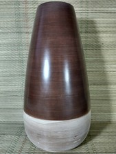 Brown & Grey 2 Tone Ceramic Vase - Teardrop Shape - 12 Inches Tall