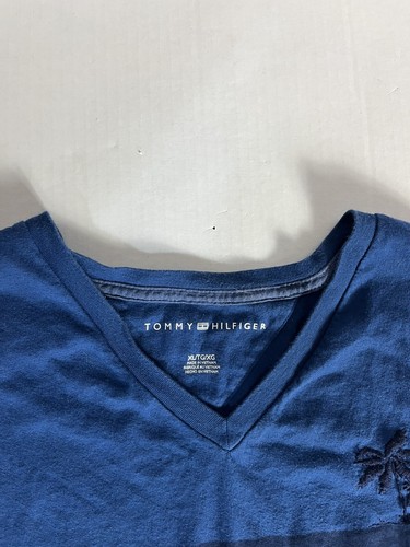 Tommy Hilfiger Kurzarmhemd Herren XL blau mit V-Ausschnitt - Bild 4 von 8