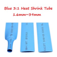 1.6mm 39mm Blue 3:1 Heat Shrink Tube Adhesive Glue Lined Heatshrink Sleeving