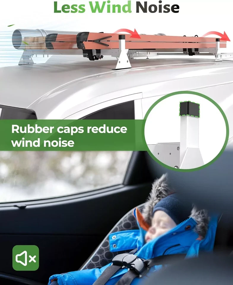 Cargo Van Roof Ladder Rack w/ Rear Roller for Ford Transit Connect 2014-on NEW - Imagem 3 de 4