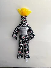 DAMMIT DOLL, Voodoo Black White Tulips Flowers Stress Relief Gag Swear Gift 12" 
