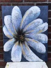 Flowers Artwork Genuine Oil Painting 16" x 20" On Stretched Canvas #16