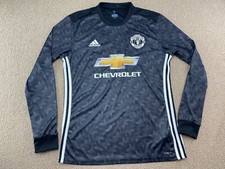 Adidas Manchester United FC Jersey M Negro Gris Fútbol Uniforme Kit Inglaterra