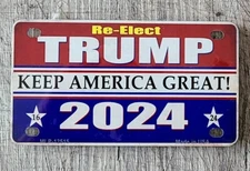 Re-Elect Donald Trump. KEEP AMERICA GREAT 2024. Metal Plate Magnet Souvenir