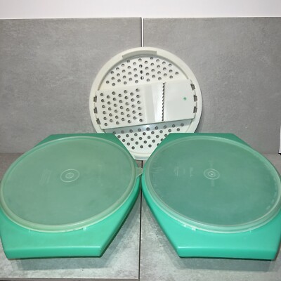 Lot Of Vintage Tupperware Jadelite, 5 Pieces. 786-4, 786-9 w/Lids + Grater   