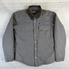 Patagonia Isthmus Shacket Shirt Jacket Mens XXS/XS Gray Sherpa Lined Quilted