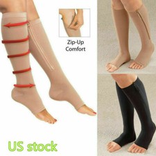 Medias Calcetines De Compresion Para Hombres Y Mujeres Con Cremallera 20-30 Mmhg