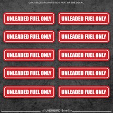 10x Unleaded Fuel Only Sticker Decal Label Garage Vehicle Tank Truck Diesel