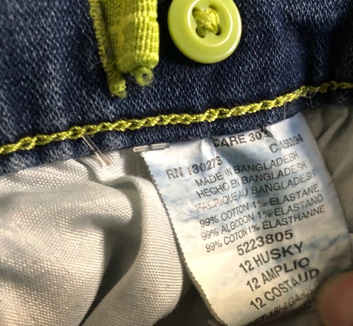 2 pair Lee X-treme Comfort Jeans Boys 12 Husky Blue Denim Adjustable Waist - Picture 2 of 10