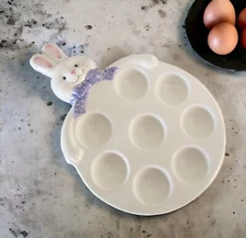Hallmark Easter Egg Plate Bunny Deviled Egg Holder