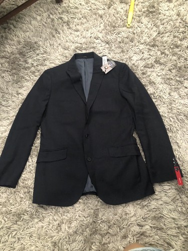 Mens Blazer Navy Blue Squared 