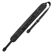 Levy's Apex Series Genuine Leather 3" Guitar Strap with Padding, Black