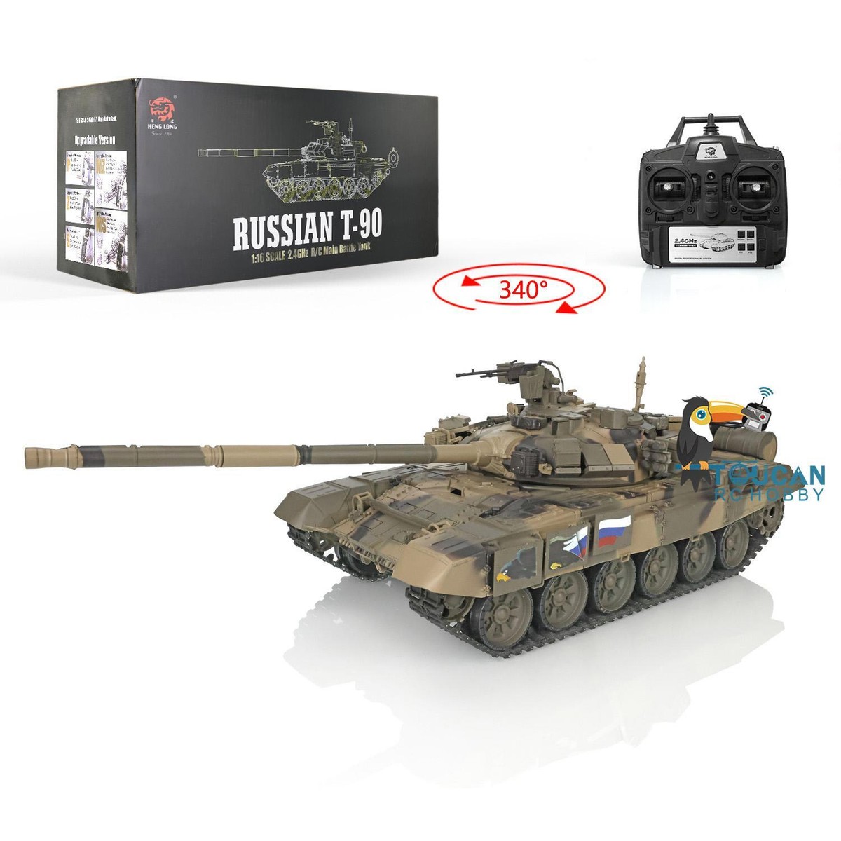 US Stock HengLong 1/16 Russia T90 7.0 RC Tank 3938 Infrared