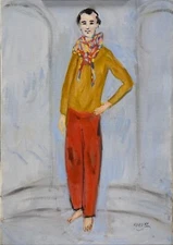 Paul Lucien Dessau Oil On Canvas Standing Figure