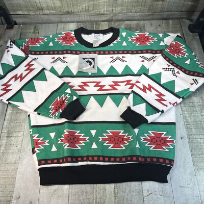 Vintage Tribal Aztec Cropped Sweatshirt Bugle Boy  Size Medium