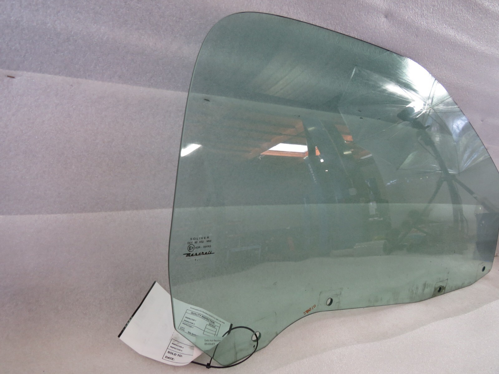 Maserati M138 Spyder, RH, Right, Front Door Glass, Used, P/N 66137900