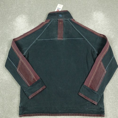 Maglione uomo Fat Face blu medio Airlie 1/4 zip manica lunga collo alto NUOVO - Foto 6 di 11