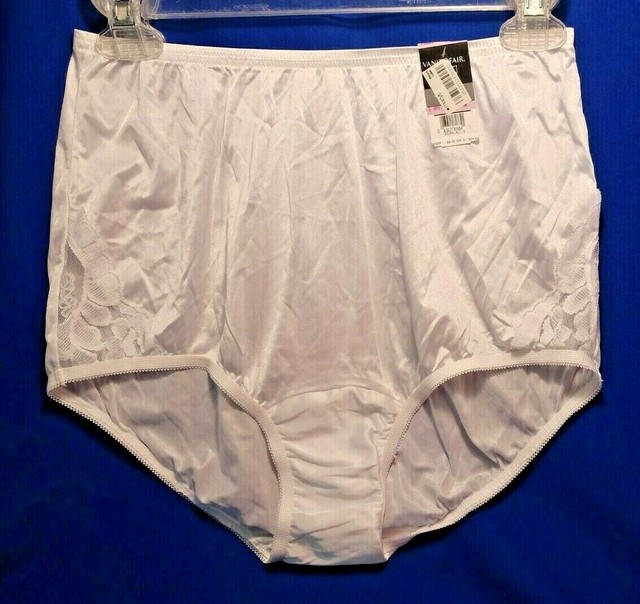 4 Pairs Vanity Fair Perfectly Yours Lace Nouveau Panties Size 7 White