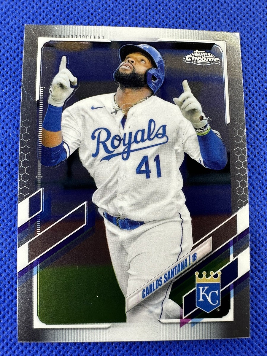 2021 #207 Carlos Santana Topps Chrome Baseball Kansas City Royals