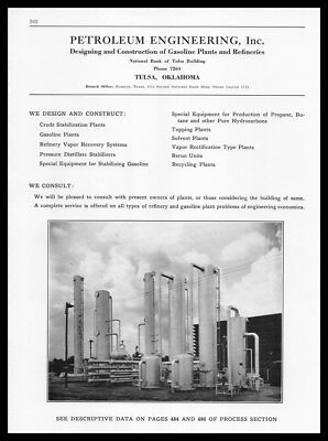 1939 Petroleum Engineering Inc Tulsa Oklahoma Refinery Photo Vintage Print Ad