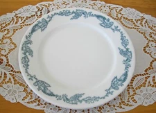 Vintage Syracuse China O.P.CO. 8 7/8" Plate Blue Leaves ~
