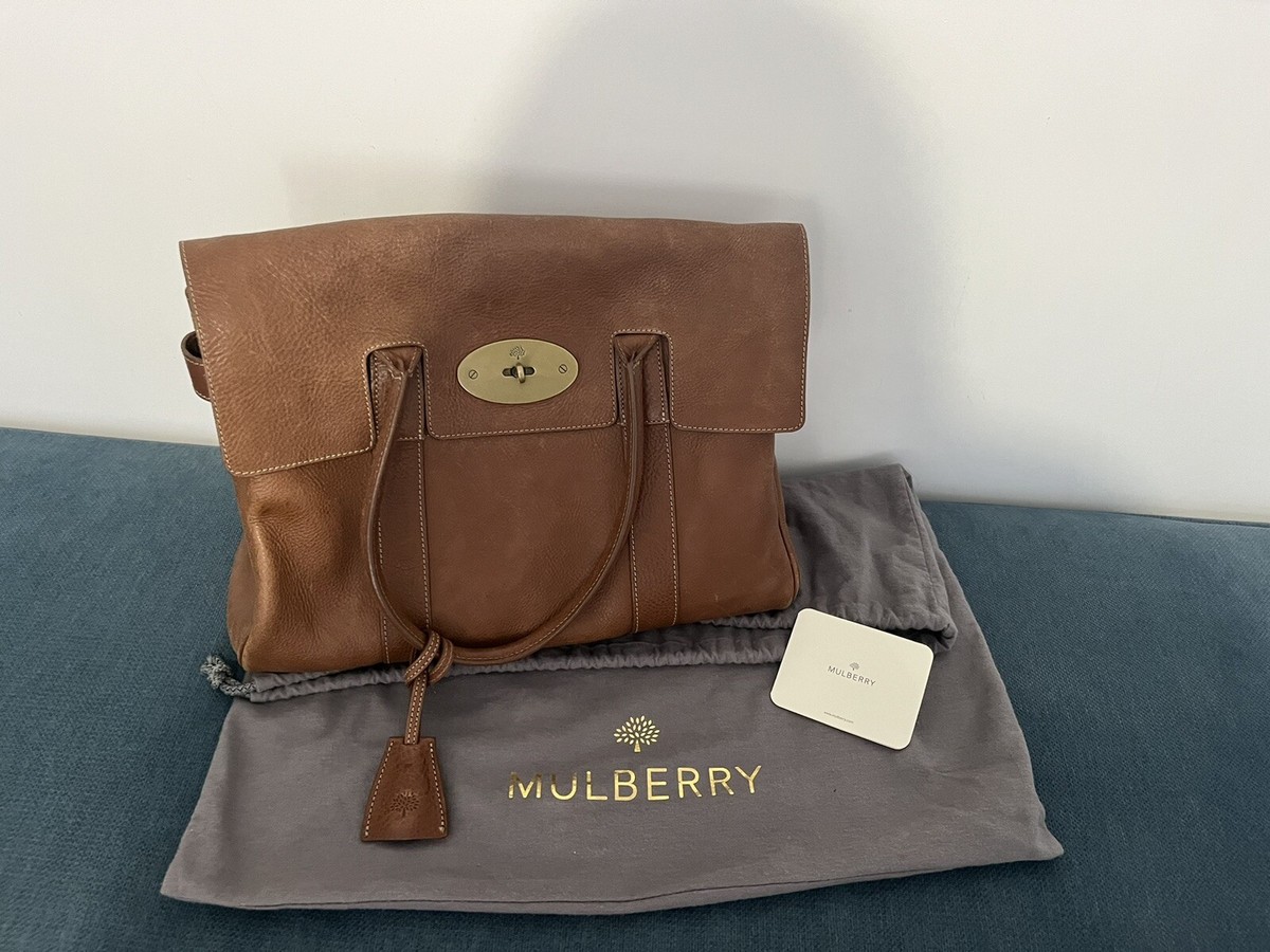 Mulberry Small Bayswater Deer Brown Grainy Satchel Mulberry