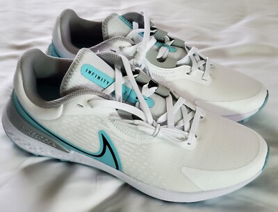 Nike Infinity Pro 2 White Blue Grey React Golf Shoes DJ5593-114 Sz 9.5