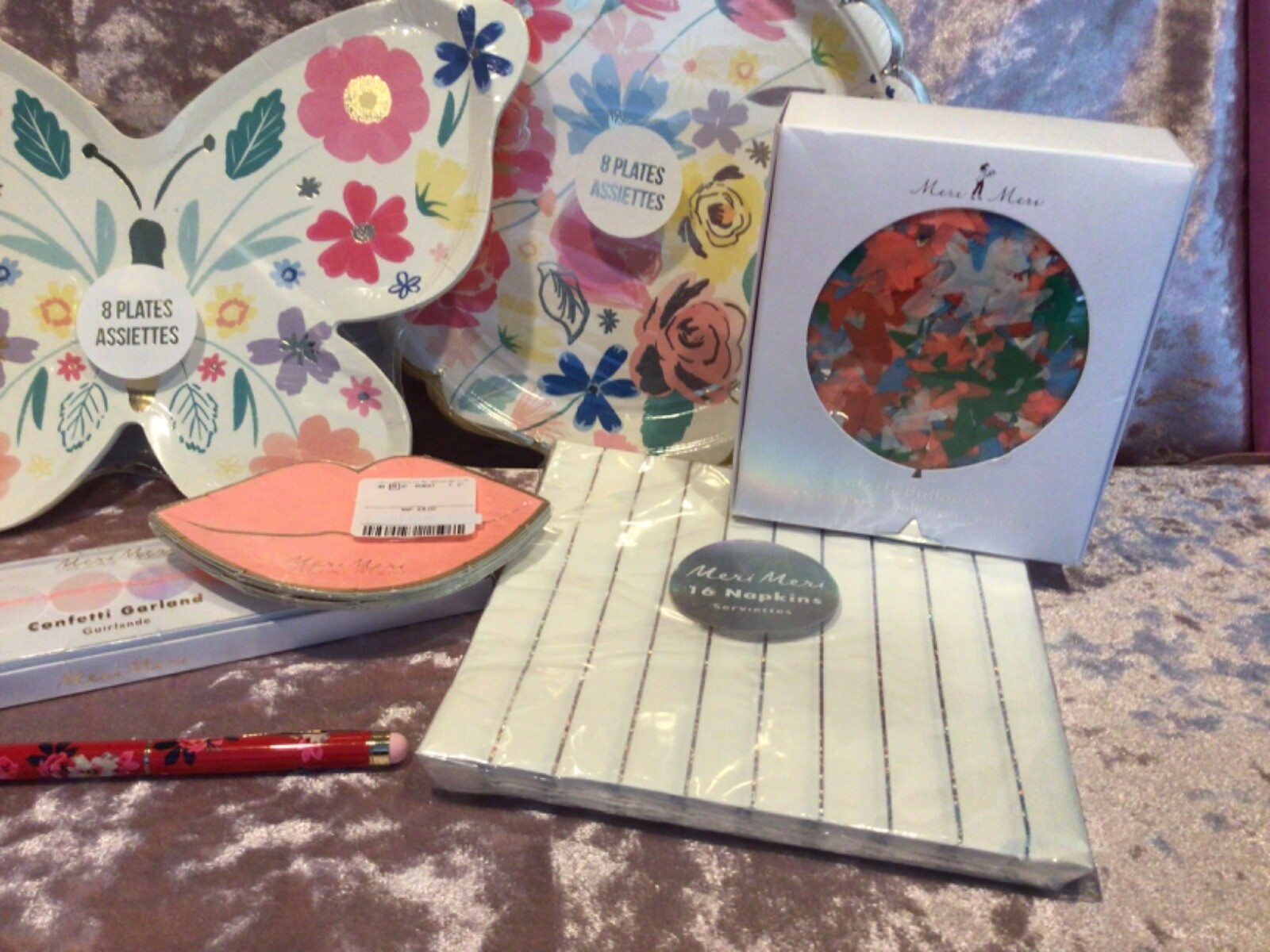 New Meri Meri Party,celebration Bundle Flower& Butterfly Plates, Cups & Napkins eBay