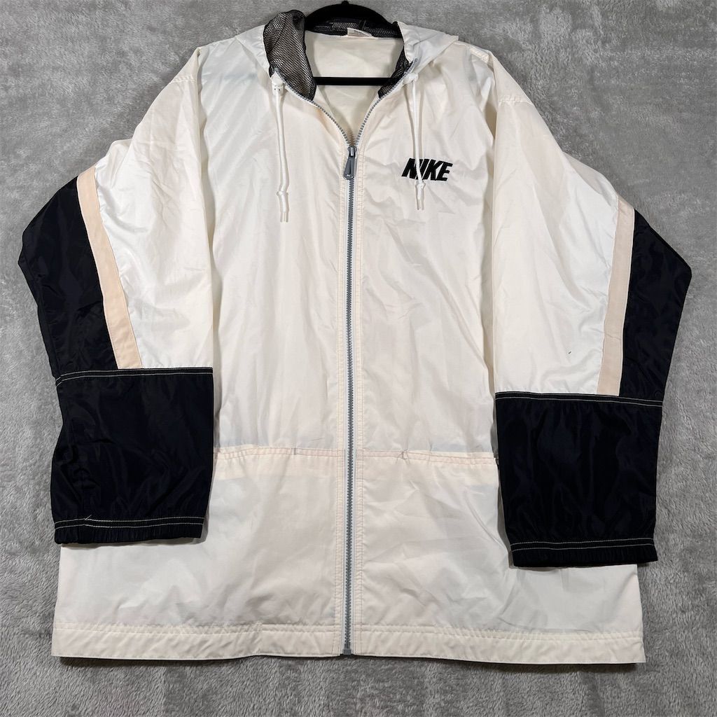 SACAI X NIKE Giacca a vento Nike uomo vintage anni 90 bianca con cappuccio taglia L