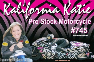 2014 KATIE SULLIVAN KALIFORNIA KATIE PRO STOCK MOTORCYCLE NHRA HANDOUT/POSTCARD 