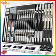 35PCS Art Mechanical Pencils Set, 3 PCS Metal Drafting Pencil 0.5 mm & 0.7 mm &