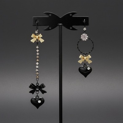 US Seller Betsey Johnson Mismatch Bubble Heart Earrings