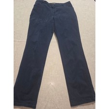 Lee Womens Relaxed Fit Straight Leg Mid Rise Navy Blue Pants 16 Long 4631247