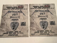 BIG 4 METALLICA SLAYER Anthrax lot of 2 US tour Promo postcards California 2011