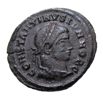 CONSTANTINE II, AS CAESAR, 317-337 AD. AE 3. WREATH REVERSE.  SISCIA MINT.