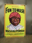 Vintage 1986 Porcelain sign by Ande Rooney Fun To Wash Washing Powder