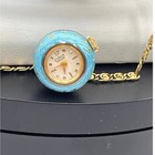 Atlanta Geneve Pendant Watch Swiss-made Orb Blue Enamel Hand-painted Gold Stars