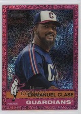 2025 Topps Heritage Chrome Pink Sparkle Refractor Emmanuel Clase #120 1c1k