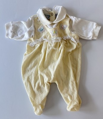 Beyond Basics Kids Charming Vintage Yellow Footed Romper Butterflies 3-6 Months