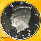 1993 S Silver Kennedy Half Dollar Deep Cameo Gem Proof, Taken From A Proof Set
