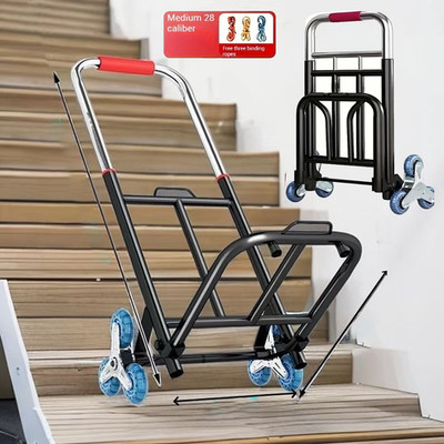 Hand Cart Ropes 330 lbs Stair Climbing Cart Heavy Duty Folding Hand Truck Dolly 6 ...