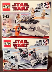 LEGO STAR WARS 8083 Rebel Trooper Battle Pack & 8084 Snowtrooper Battle Pack NIB