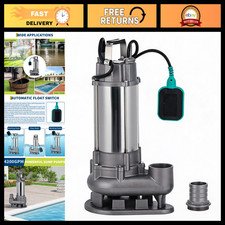 1 HP Submersible Sewage Pump 4200GPH Cast Iron Effluent Drainage Pump