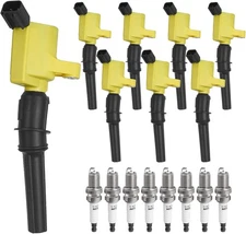 Ignition Coil Pack Spark Plugs Compatible with Ford 4.6L 5.4L V8 F-150 F-250 Exp