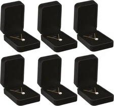 LETURE 6 Pieces Velvet Jewelry Gift Boxes for Necklace Pendant Box STYLE-6PCS 