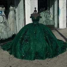 Princess Quinceañera Dress Beading Sequins Appliques 16 Birthday Party Ball Gown