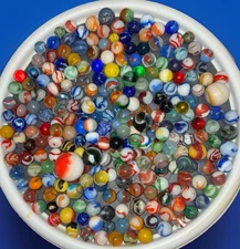 Vintage Marbles Mixed Lot of 20, Sizes 1/2”,  5/8”, 7/8”, 1 1/4”, And 1 5/8”